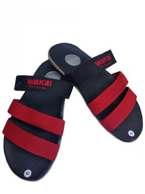 Sandal Wakai Pria Wanita - Sandal Fashion Sandal Murah model slempang tiga merah