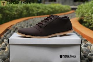 Topsok Shoes Saka Coklat Sepatu Casual Formal Pria Sneakers Kerja