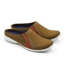 Milton Kanvas Sandal Sepatu Selop Casual Pria 02 - Tan Size 39-43