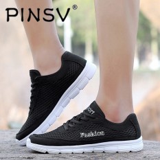 Pinsv Besar Ukuran Pria Fashion Sneakers Kasual Mesh Shoes (hitam)-Intl