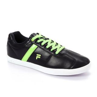 Comfy Shinny Leather Men's Sneakers - Navy Blue & Lime Green