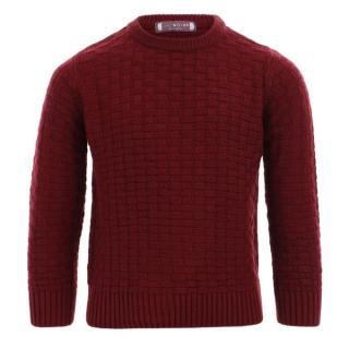 The Softest Round Neck Ribbed Hem Pullover - Maroon