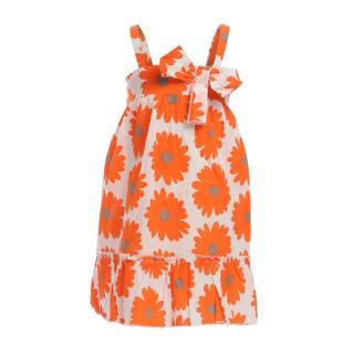 Flowers Casual Dress With Braces_Orange