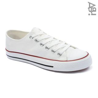 Canvas Lace Up Sneakers - White
