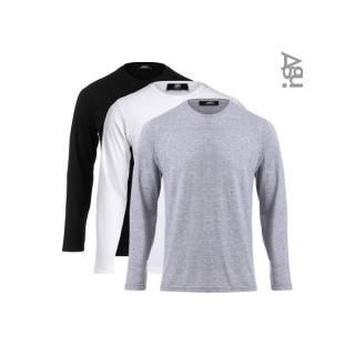 Bundle of 3 Crew Neck T-Shirts - Black, White & Grey