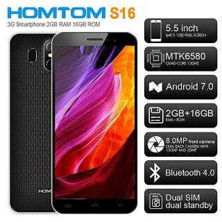 S16 5.5-Inch HD (2GB,16GB) Android 7.0 Nougat,13.0MP + 8.0MP 3G Smartphone-BLACK