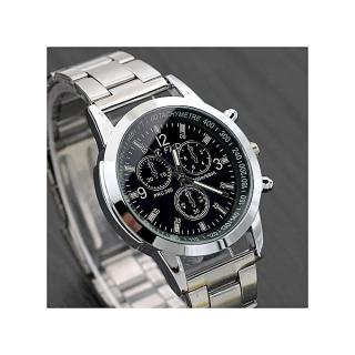 Fashion Stainless Steel Luxury Men's Wrist Watch- Silver
