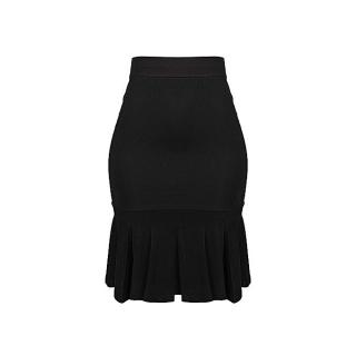 Peplum Hem Bodycon Skirt - Black