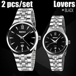 Couple's Wrist Watch Set (2pcs) Luxury Brand Lovers Watch Men Watch And Women Quartz Watch Calendar Waterproof Wristwatch Valentine Gift Girlfriend Gift