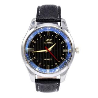 Miyoko MQ-3096 Leather Watch - Black