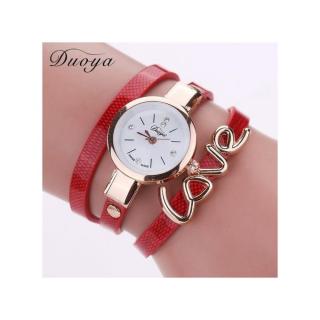 Quartz Watch Lady Valentine Bracelet Wristwatch Feahionable Casual Watches Lady Style-Red
