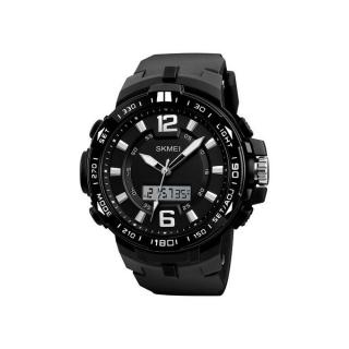 1273 Big Dial 50m Waterproof Men's Digital Sports Watch With EL Light - Black