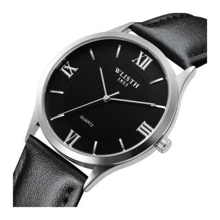 New Men's Watch Fashion Business Watch Waterproof Belt Watch-black-black