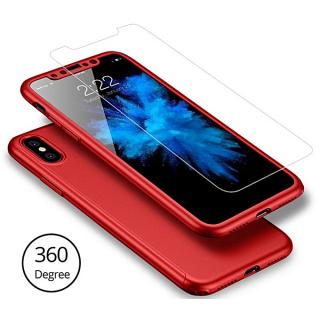 Case For IPhone X 360 Degree Full Cover Case For IPhone X Case With Tempered Glass Cover For Iphone X Cell Phone 5.8 '' - Red