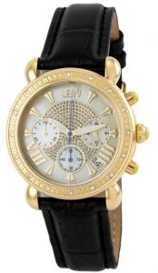 JBW Victory Women's 16 Diamonds Mother of Pearl Dial Leather Band Watch - JB-6210L-A