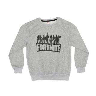 Boys " Fortnite " Print Long Sleevs Sweatshirt - Light Grey