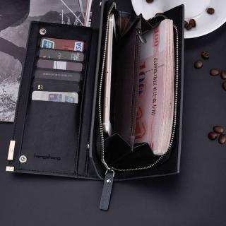 Fashion Men Long Bifold Business Leather Wallet Money Card Holder Coin Bag Purse