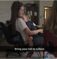 This Story Behind a Teen Sitting in Class With Her Toddler Brother Is What You Need Today
