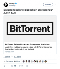 Tron Bought BitTorrent And Crypto Won't Stop Talking