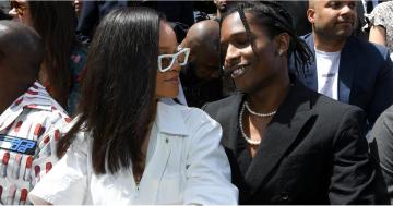 Rihanna Gets Cozy With Ex-Flame A$AP Rocky at the Louis Vuitton Runway Show in Paris