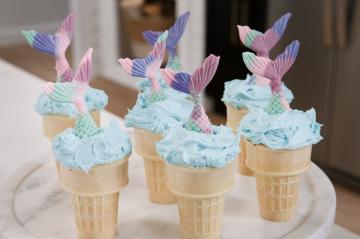 Mermaid Cupcakes Stuffed in Ice Cream Cones?! This Dessert Is Almost Too Cute to Eat