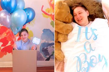 Mom throws gender reveal party for 20-year-old son