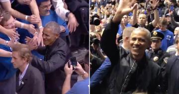 Barack Obama Got a WILD Welcome at Duke University, and I'm Still Not Over His "44" Jacket