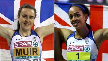 European Indoor Championships: Katarina Johnson-Thompson & Laura Muir win gold on day one