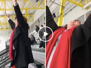 Mom is just *slightly* excited after her kid scores a goal (Video)