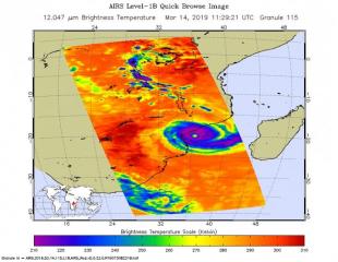 NASA catches Tropical Cyclone Idai making landfall in Mozambique