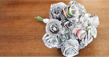 Wedding DIY: Homemade Newspaper Toss Bouquet