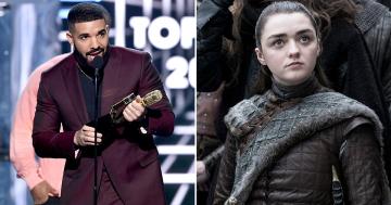Diehard Game of Thrones Fan Drake Shouts Out Arya While Winning a Billboard Music Award