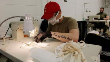 Fort Bragg soldiers make masks to fight coronavirus pandemic