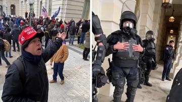 Capitol Rioter Screams at Cops Asking Them to Call for Backup to Combat Mob