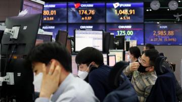 Asian shares advance as yields, inflation fears moderate