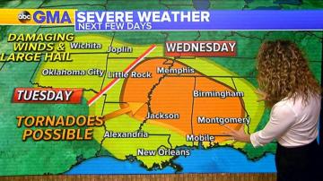 2 storms bring snow and tornadoes to the Rockies, severe weather on Gulf Coast