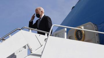 Biden 'just fine' after tripping 3 times jogging up steps to Air Force One