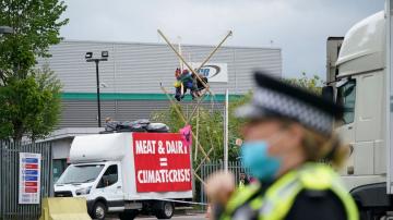 Activists blockade McDonald's distribution centers in UK