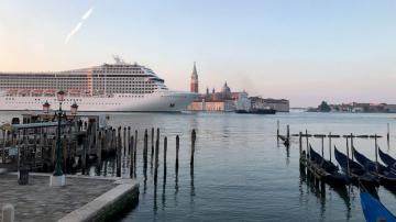 Cruise ships restart in Venice; protesters decry their risks