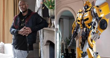 OK, So How Did Tyrese Gibson Get 2 Life-Size Transformers Through His Front Door?