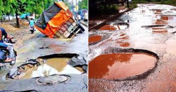 Insane potholes from around the world prove that roads suck everywhere (36 Photos)
