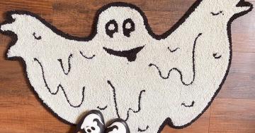 TikTok Has Spoken: This Ghost Accent Rug From TJ Maxx Is the New "It" Halloween Decoration