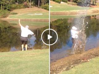 Unless you get paid to golf, do not try this on the course (Video)