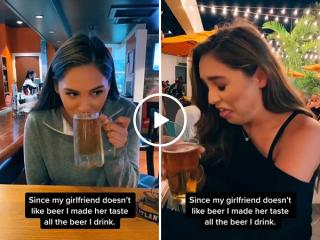 Girl hates beer, so naturally her boyfriend makes her try them all (Video)
