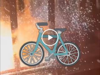 Rock beats scissors but subway crushes bike (Video)