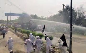 Video: In Haryana, Cops Fire Water Cannons At Protesting Farmers