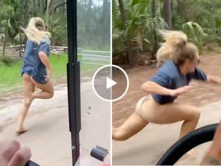 Running without pants on is high-risk/high-reward… (Video)