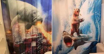 Completely bizarre or kind of great shower curtains? Depends on your perspective (27 Photos)