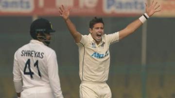 India v New Zealand: Tim Southee takes 5-69 and openers hit half-centuries as tourists fight back