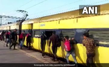 Video: Passengers Push Train Away From Burning Engine, Coaches In UP